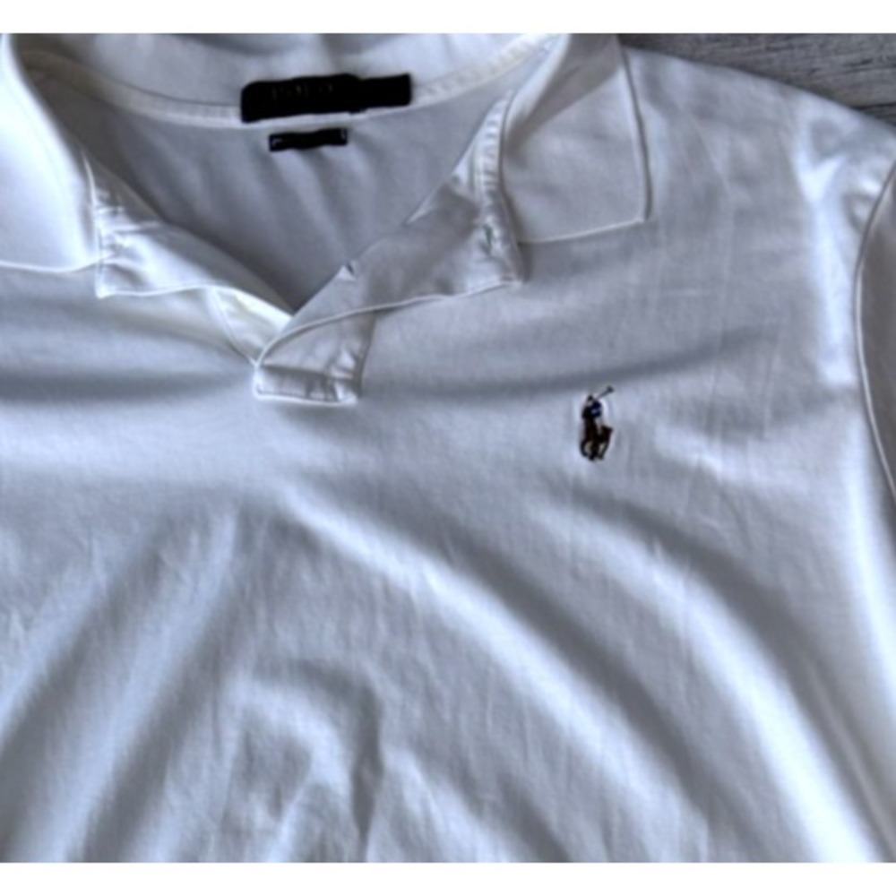 Polo Ralph Lauren Shirt Mens XXL White Pima Soft Touch Interlock Polo Flesh Pony